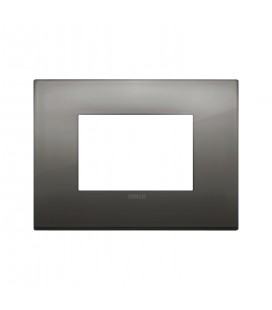 PLACA CLASSIC VIMAR ARKÉ 3 MÓDULOS METAL CROMO NEGRO (19653.09) / 122X90MM