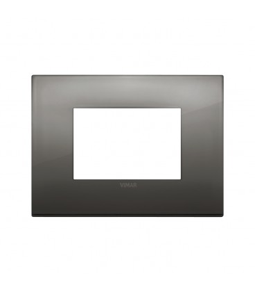 PLACA CLASSIC VIMAR ARKÉ 3 MÓDULOS METAL CROMO NEGRO (19653.09) / 122X90MM