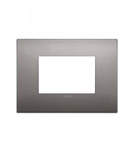 PLACA CLASSIC VIMAR ARKÉ 3 MÓDULOS METAL NÍQUEL NEGRO (19653.10) / 122X90MM