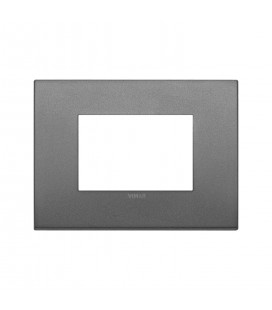 PLACA CLASSIC VIMAR ARKÉ 3 MÓDULOS METAL PIZARRA MATE (19653.02) / 122X90MM