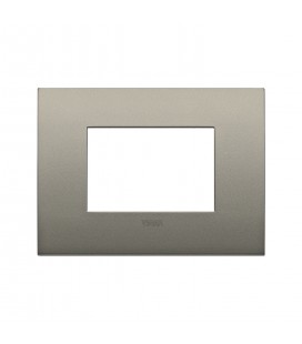 PLACA CLASSIC VIMAR ARKÉ 3 MÓDULOS METAL CHAMPÁN MATE (19653.13) / 122X90MM