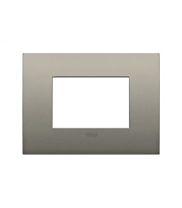 PLACA CLASSIC VIMAR ARKÉ 3 MÓDULOS METAL CHAMPÁN MATE (19653.13) / 122X90MM