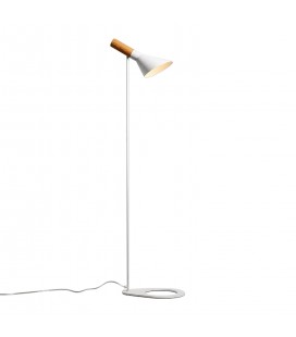 LÁMPARA DE PIE LED STUDIO LOUISE BLANCA / MADERA 220V IP20 E27 / 280X1700MM