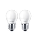 PACK 2 AMPOLLETAS PHILIPS E27 4W 3000K 350LM 220V-240V IP20