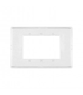 PLACA VIMAR PLANA TECNOPOLÍMERO 3 MÓDULOS REFLEX TRANSPARENTE (14653.42) / 120X80MM