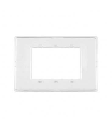 PLACA VIMAR PLANA TECNOPOLÍMERO 3 MÓDULOS REFLEX TRANSPARENTE (14653.42) / 120X80MM