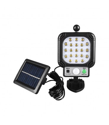 APLIQUÉ SOLAR LED STUDIO MOD JX-966 CON SENSOR DE MOVIMIENTO 5W 5000K 450LM IP65 / 200X100MM