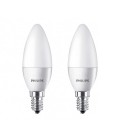 PACK DE 2 AMPOLLETAS PHILIPS TIPO VELA 5.5W E14