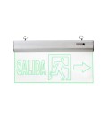 SEÑALÉTICA DE EMERGENCIA LED STUDIO SALIDA DERECHA SERIGRAFIADA TRANSPARENTE