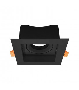 PORTA DICROICO LED STUDIO CAJA SIMPLE NEGRA IP20 PARA GU10 / 103X55MM