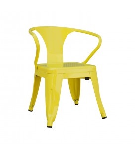 SILLA DE METAL PARA NIÑOS AMARILLA 430X420X540 MM