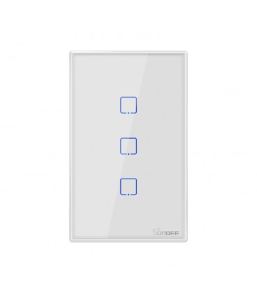 INTERRUPTOR DE PARED SONOFF DE TRES CANALES WIFI MÁS RF