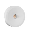 MINI PUNTO LUZ LED 1W 3000K DIMEABLE CARCAZA BLANCA 12V ÁNGULO 30° Φ32X8MM MATERIAL DE ALUMINIO IP42