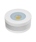 PUNTO LUZ LED PARA MUEBLE 5W COB 3000K DIMEABLE CARCAZA BLANCA 220V ÁNGULO 90° Φ58X25MM IP 67