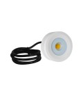 PUNTO LUZ LED PARA MUEBLE 5W COB 3000K DIMEABLE CARCAZA BLANCA 220V ÁNGULO 90° Φ58X25MM IP 67