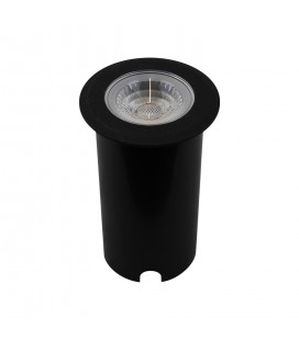 EMBUTIDO PISO LED STUDIO ALUMINIO NEGRO 10W 3000K 640-660LM 12V IP67 / Ø78X123MM