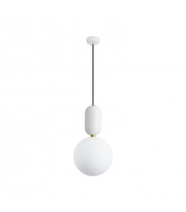 LÁMPARA COLGANTE GLOBO BLANCO MATE IP20 220V NO INCLUYE AMPOLLETA (E14) ∅250 X 515 MM