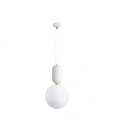 LÁMPARA COLGANTE GLOBO BLANCO MATE IP20 220V NO INCLUYE AMPOLLETA (E14) ∅250 X 515 MM