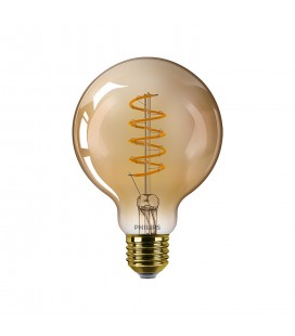 AMPOLLETA FILAMENTOS PHILIPS G93 GOLD AMBAR 5.5W E27 2000K 300º IP20 DIMEABLE