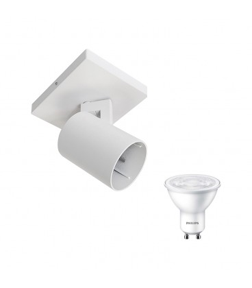 APLIQUÉ CIELO BLANCO MATE + GU10 PHILIPS TRANSPARENTE 4.9W 2700K 36º IP20 DIMMEABLE