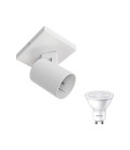 APLIQUÉ CIELO BLANCO MATE + GU10 PHILIPS TRANSPARENTE 4.9W 2700K 36º IP20 DIMMEABLE