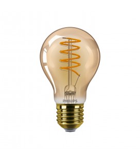 (X)AMPOLLETA FILAMENTO PHILIPS A60 GOLD ÁMBAR E27 5,5W 2000K 220V IP20 / Ø60X105MM