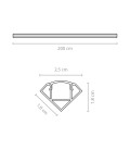 PERFIL TRIANGULAR SOBREPUESTO BLANCO IP20 2 METROS LINEALES