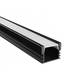 PERFIL RECTANGULAR SOBREPUESTO NEGRO IP20 2 METROS LINEALES