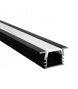 PERFIL RECTANGULAR LED STUDIO EMBUTIDO NEGRO IP20 / 2000X12MM