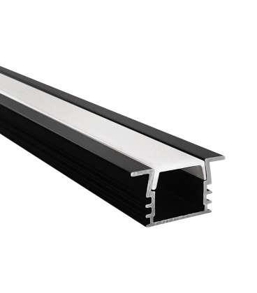 PERFIL RECTANGULAR LED STUDIO EMBUTIDO NEGRO IP20 22X11X2000MM