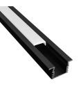 PERFIL RECTANGULAR LED STUDIO EMBUTIDO NEGRO IP20 22X11X2000MM