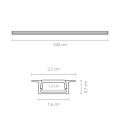 PERFIL RECTANGULAR LED STUDIO EMBUTIDO BLANCO IP20 22X6X2000MM