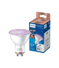 AMPOLLETA GU10 WIZ INTELIGENTE 4,7W (EQUIV. 50W) LUZ CÁLIDA A FRÍA Y RGB BLANCO