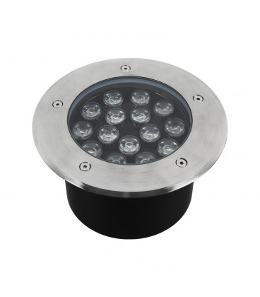 EMBUTIDO A PISO 15W LED INTEGRADO 3000K AC220V VIDRIO TRANSPARENTE IP67 TAMAÑO ø180 X 90MM