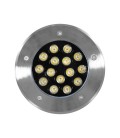 EMBUTIDO A PISO 15W LED INTEGRADO 3000K AC220V VIDRIO TRANSPARENTE IP67 TAMAÑO ø180 X 90MM