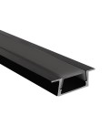 PERFIL PARA CINTA LED STUDIO RECTANGULAR EMBUTIDO BAJO DIFUSOR TAPA NEGRA 2MTS