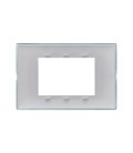 PLACA VIMAR PLANA TECNOPOLÍMERO 3 MÓDULOS REFLEX AGUA (14653.45) / 120X80MM