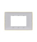 PLACA VIMAR PLANA TECNOPOLÍMERO 3 MÓDULOS REFLEX CEDRO (14653.46) / 120X80MM