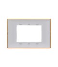 PLACA VIMAR PLANA TECNOPOLÍMERO 3 MÓDULOS REFLEX NARANJA (14653.48) / 120X80MM