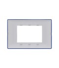 PLACA VIMAR PLANA TECNOPOLÍMERO 3 MÓDULOS REFLEX ZAFIRO (14653.50) / 120X80MM