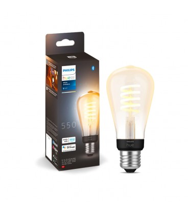 AMPOLLETA INTELIGENTE FILAMENTO E27 ST64 PHILIPS HUE 7W LUZ CÁLIDA A LUZ NEUTRA