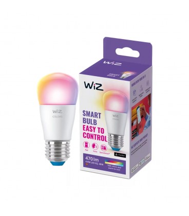 AMPOLLETA INTELIGENTE PHILIPS WIZ GLOBO 4,9W RGB LUZ CÁLIDA A LUZ FRÍA