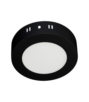 PLAFÓN LED STUDIO ALUM REDONDO 6W LUZ CÁLIDA NEGRO