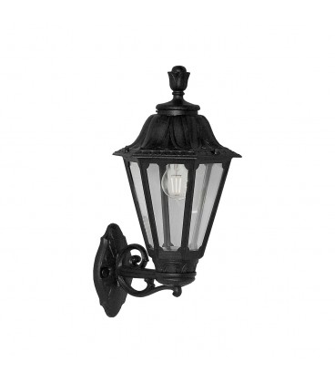 FAROL DE MURO FUMAGALLI BISSO 11W LUZ CÁLIDA IP55 (CON AMPOLLETA E27) NEGRO