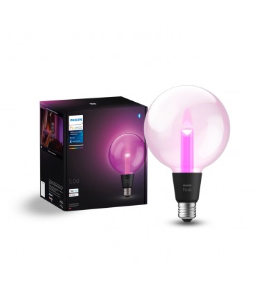 AMPOLLETA INTELIGENTE E27 PHILIPS HUE GLOBO XL G125 6.8W LUZ CÁLIDA A LUZ FRÍA Y RGB