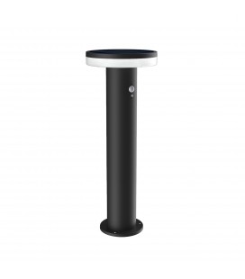 BOLLARD AQUES 10W 3000K SOLAR CON SENSOR DE MOVIMIENTO 3 MODOS. GRIS OSCURO. 54CM ALTO. IP44