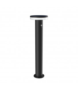 BOLLARD AQUES 10W 3000K SOLAR CON SENSOR DE MOVIMIENTO 3 MODOS. GRIS OSCURO. 84CM ALTO. IP44