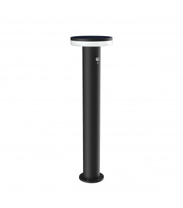 BOLLARD AQUES 10W 3000K SOLAR CON SENSOR DE MOVIMIENTO 3 MODOS. GRIS OSCURO. 84CM ALTO. IP44