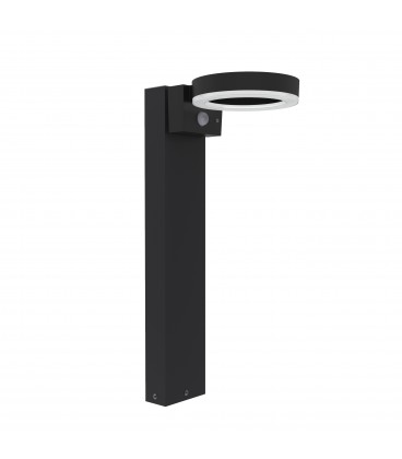 BOLLARD ELINA SOLAR LED GRIS OSCURO 6W 3000K CON SENSOR DE MOVIMIENTO 3 MODOS. INCLUYE ESTACA. 80 CM ALTO IP44