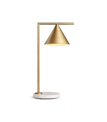 LAMPARA MESA ELLE ORO + BASE BLANCA METAL - ∅350*650MM - NO INCLUYE E27 -- IP20 220V